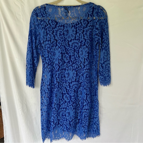 Anthropologie HD in Paris Overture Lace Dress Blue Shift Size Small - Picture 7 of 10